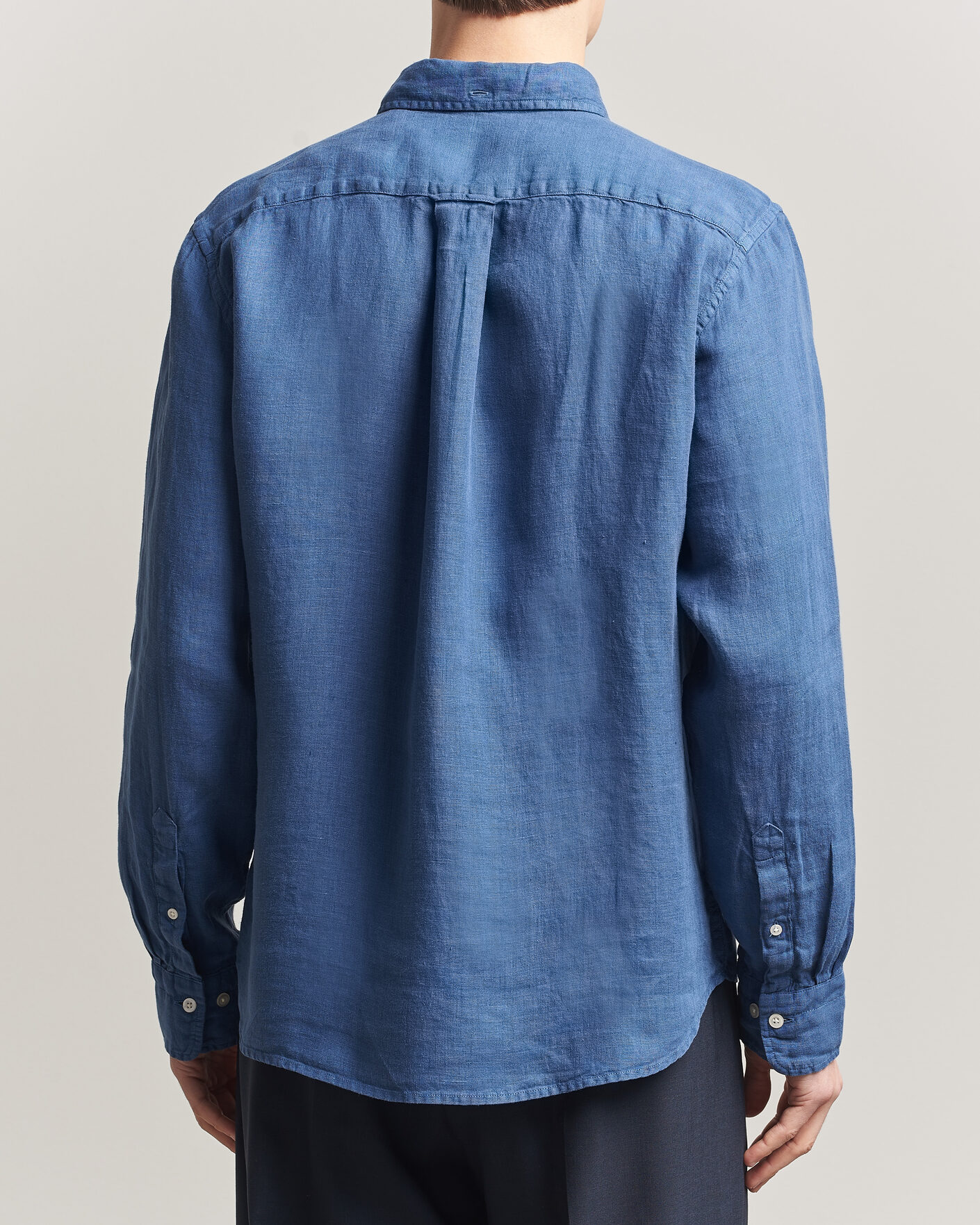 Men | Shirts | Gant | Regular Fit Garment Dyed Linen Shirt Vintage Blue