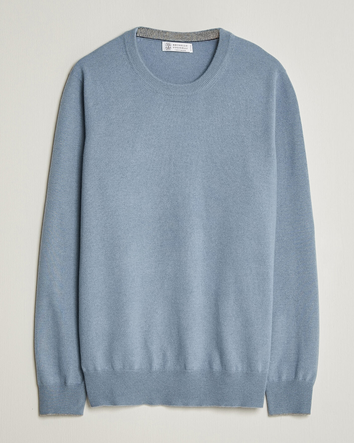 Men | Sweaters & Knitwear | Brunello Cucinelli | 2 Ply Cashmere Pullover Denim Blue