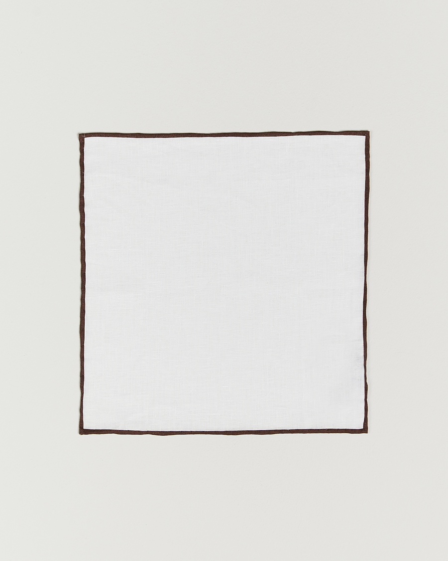 Men | Pocket Squares | Amanda Christensen | Set Tie & Pocket Square Brown/White