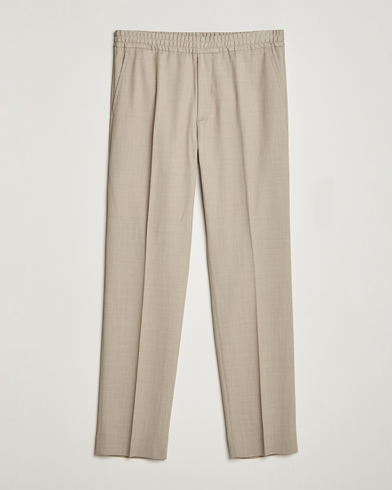  Relaxed Terry Wool Trousers Beige