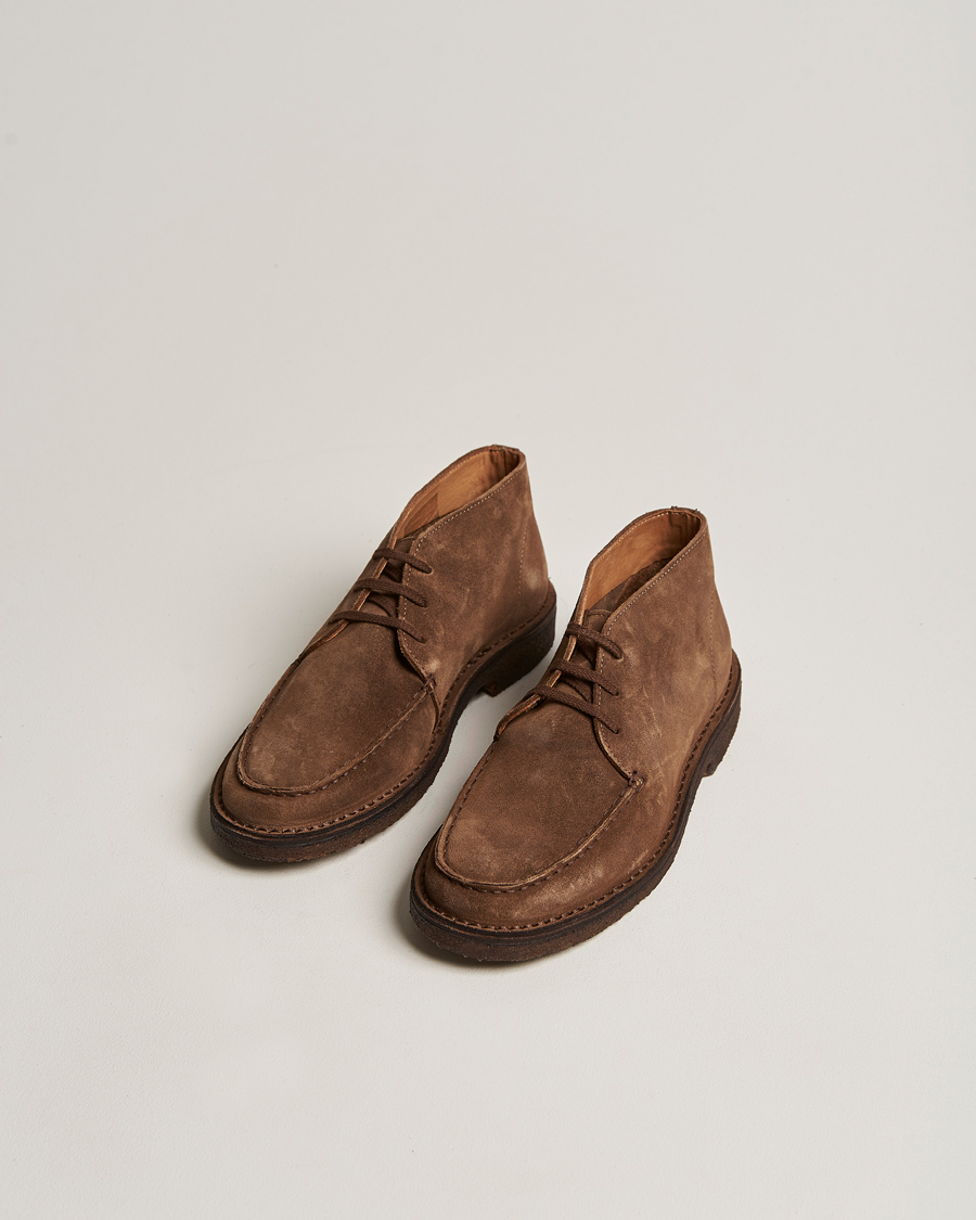 Men | Shoes | Drake's | Crosby Moc-Toe Suede Chukka Boots Tobacco