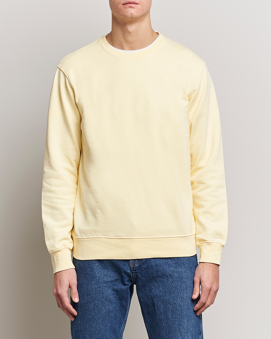 Men | Clothing | Colorful Standard | Classic Organic Crew Neck Sweat Soft Yellow
