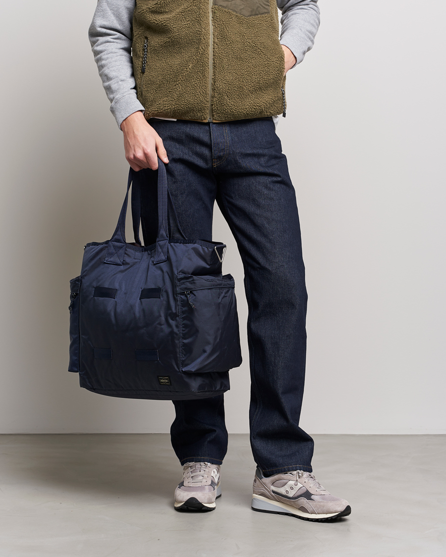 Men | Accessories | Porter-Yoshida & Co. | Force 2Way Tote Bag Navy Blue