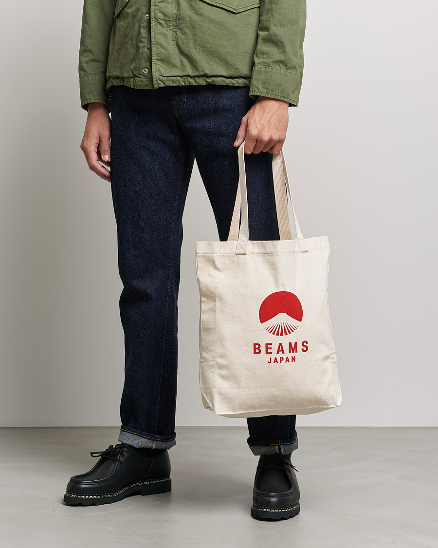Men | Tote Bags | Beams Japan | x Evergreen Works Tote Bag White/Red