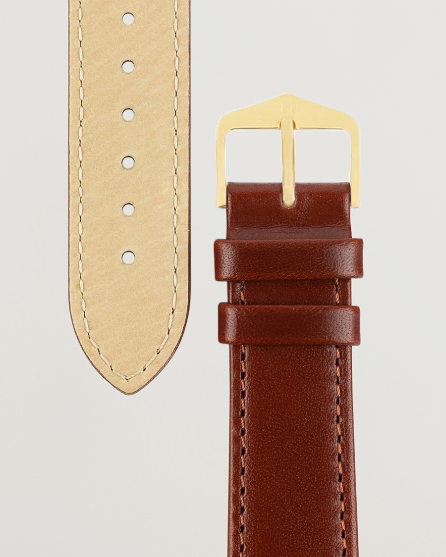 Men | HIRSCH | HIRSCH | Osiris Calf Leather Watch Strap Mid Brown
