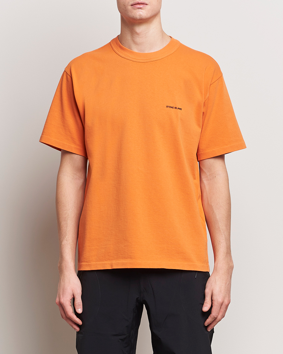 Men | Clothing | Stone Island | Cotton Jersey Small Logo T-Shirt Orange