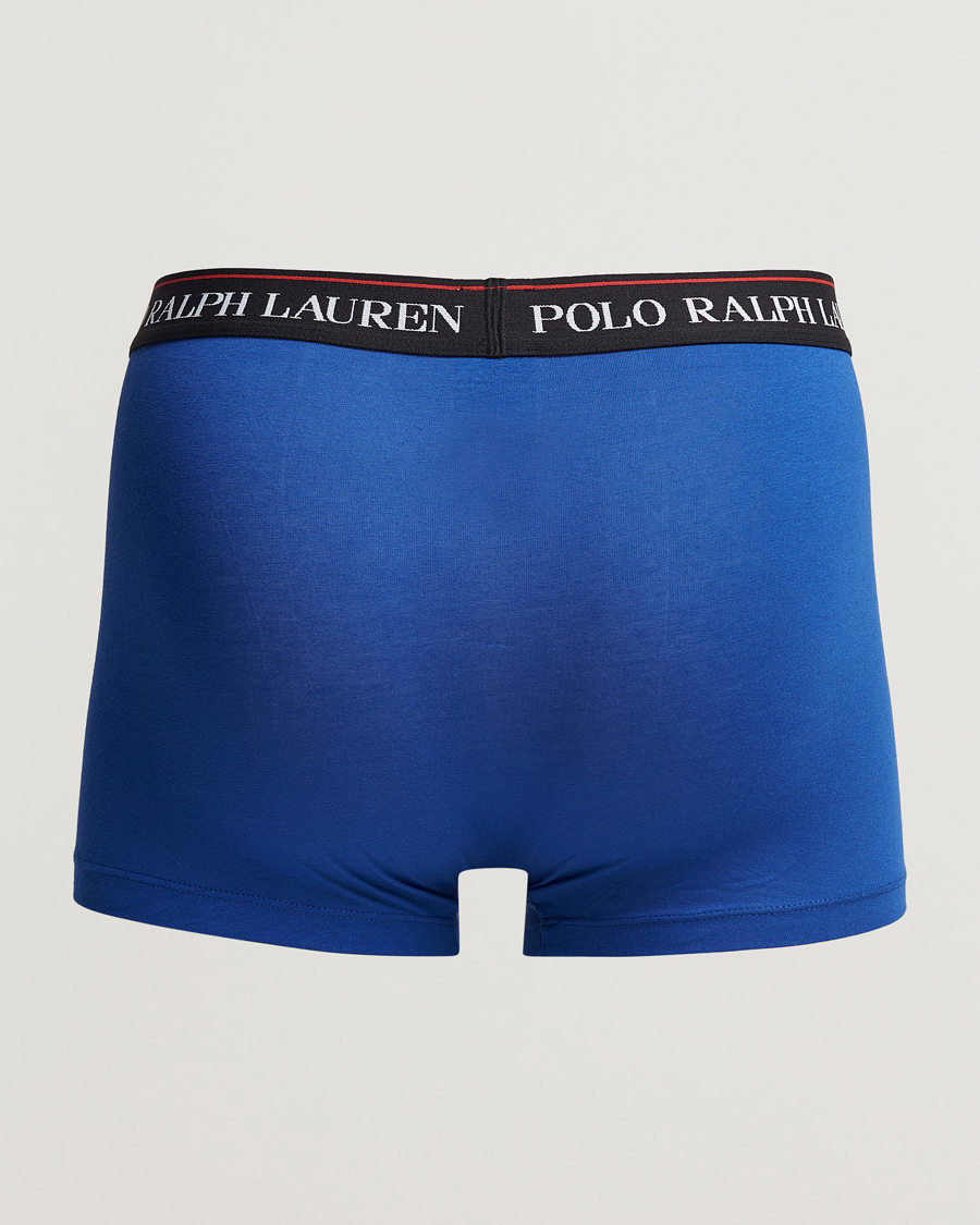 Men | Underwear & Socks | Polo Ralph Lauren | 3-Pack Cotton Stretch Trunk Sapphire/Red/Black