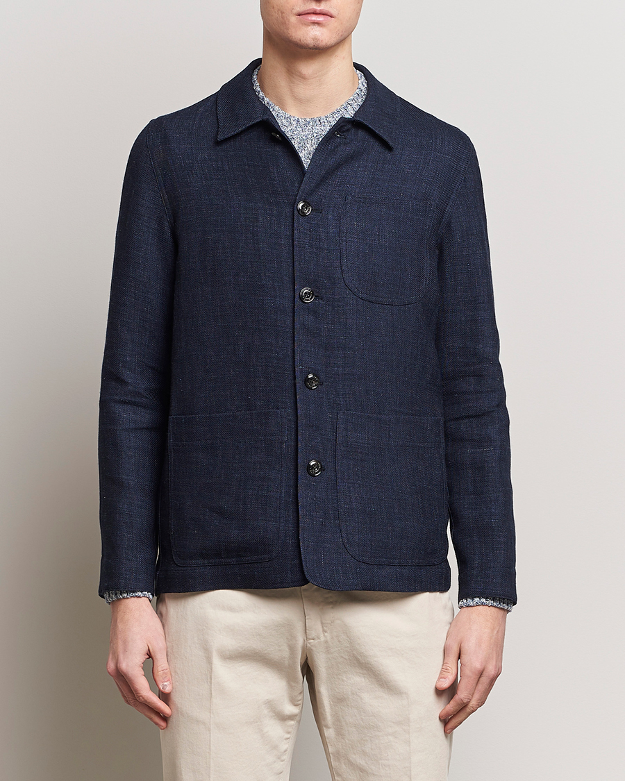 Men |  | Altea | Wool/Linen Chore Jacket Navy