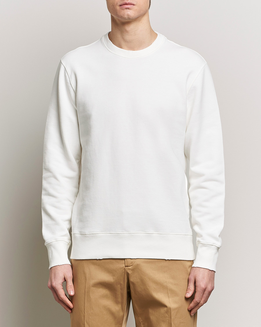 Men | Clothing | Golden Goose | Deluxe Brand Distressed Jersey Sweatshirt Vintage White