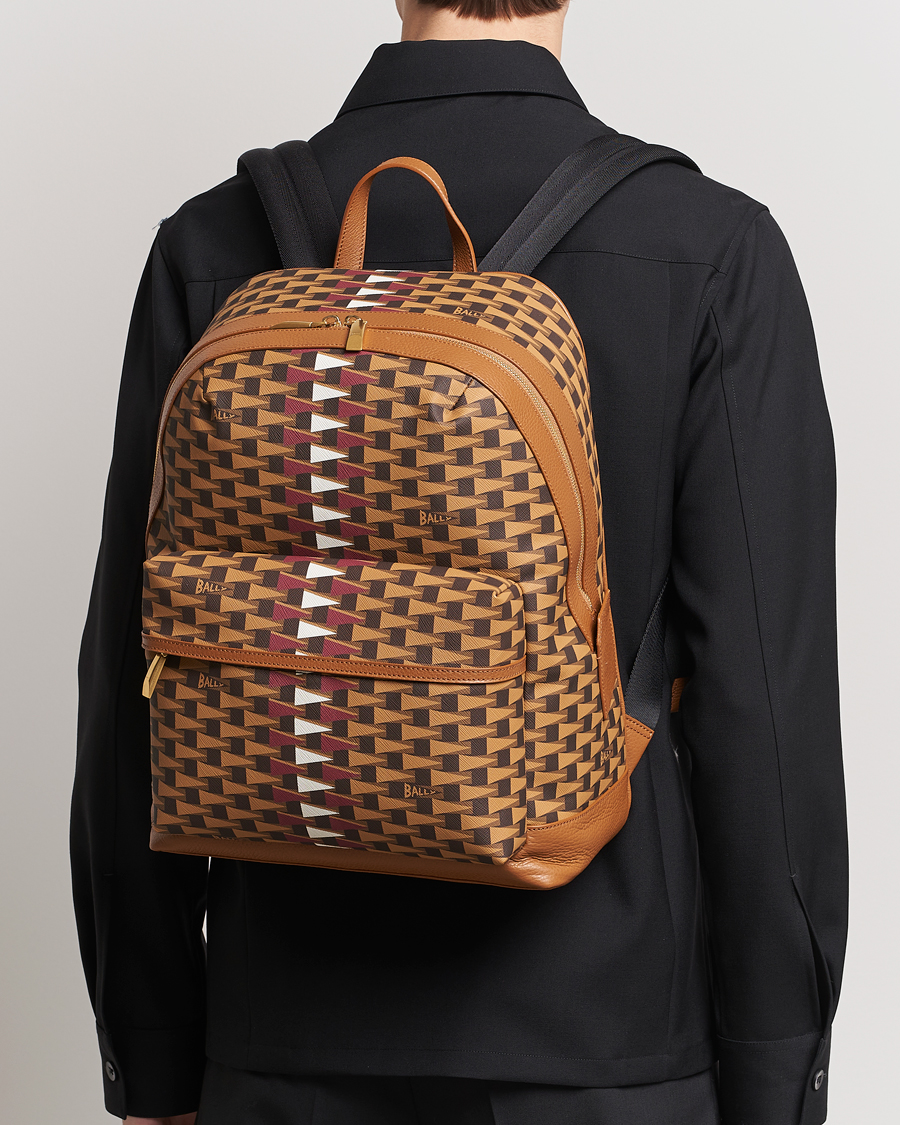 Men | Accessories | Bally | Pennant Monogram Leather Backpack Brown