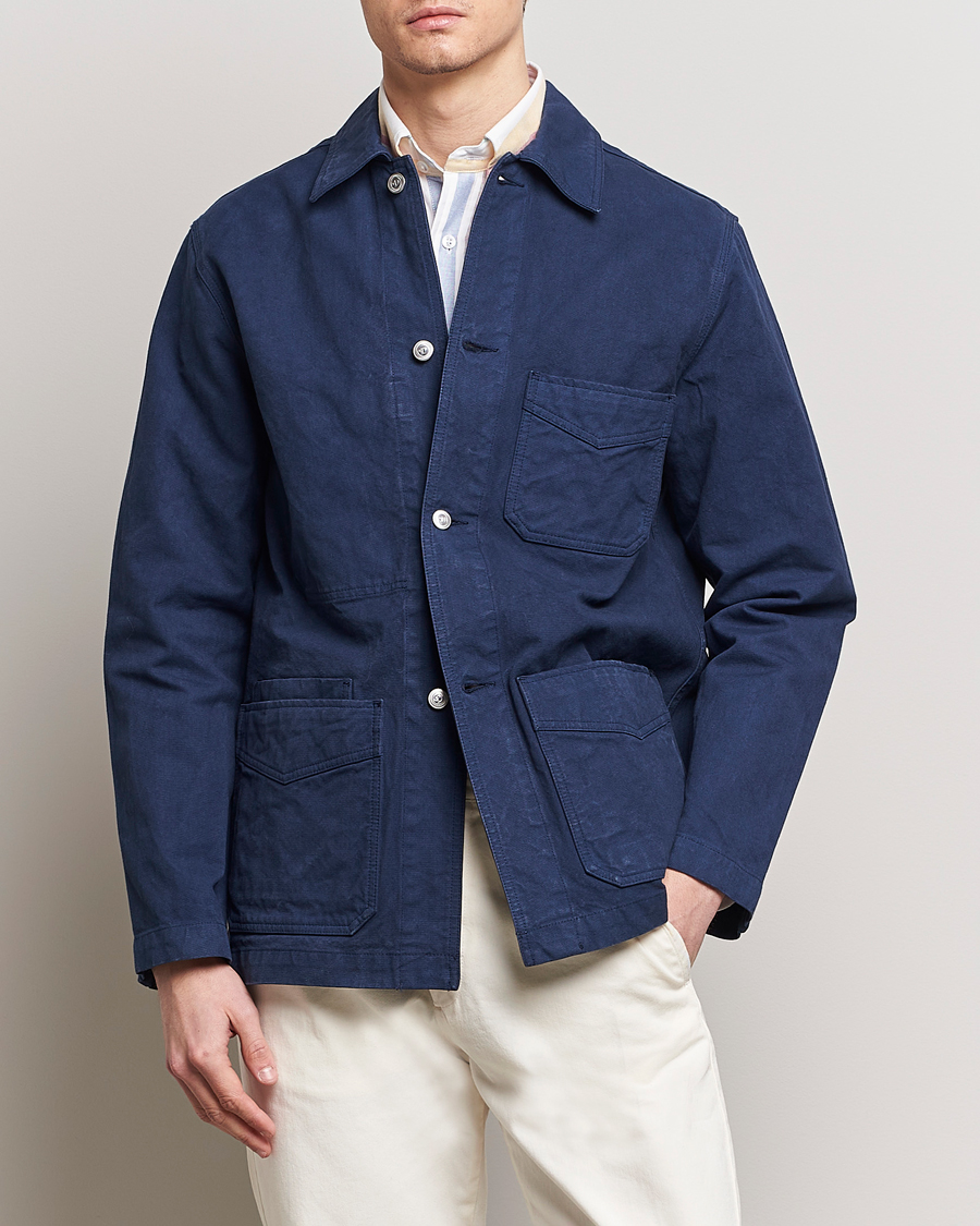 Men | Clothing | Drake\'s | Duck Cotton Canvas Shore Jacket Navy