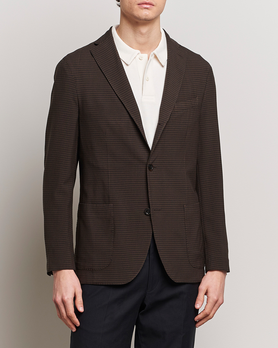 Men | Blazers | Boglioli | K Jacket Check Wool Blazer Dark Brown