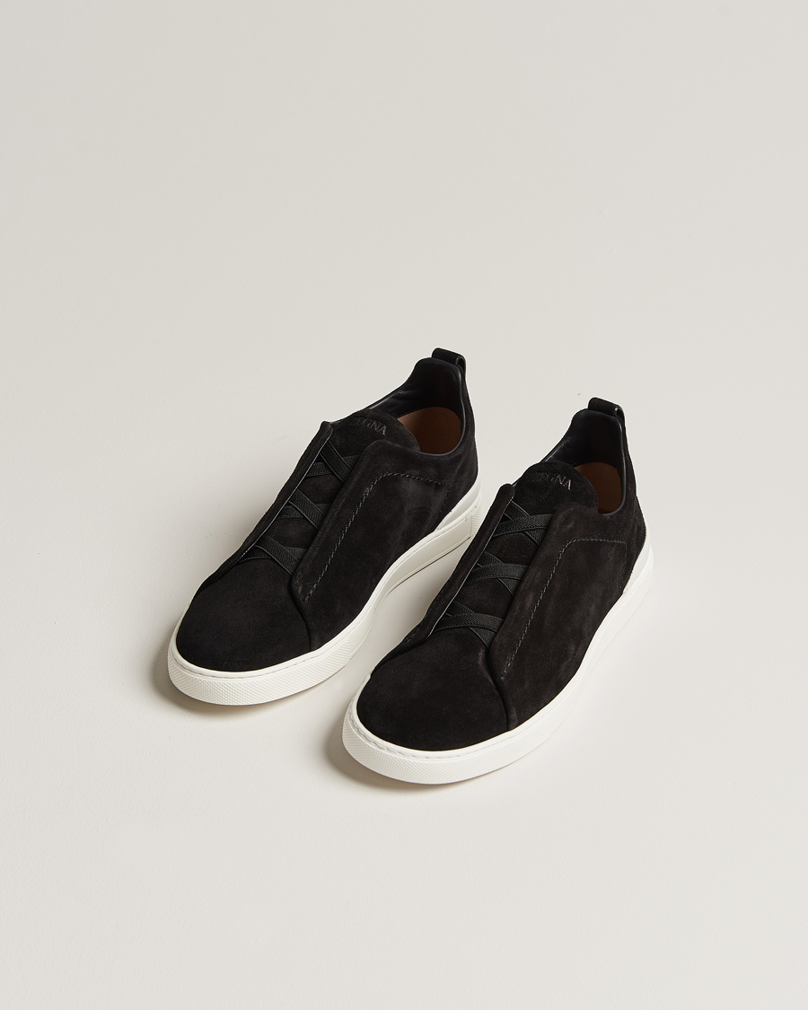Men | Shoes | Zegna | Triple Stitch Sneakers Black Suede