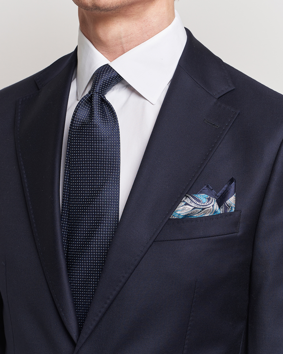 Men | Business & Beyond | Amanda Christensen | Box Set Silk Twill 8cm Tie With Pocket Square Navy