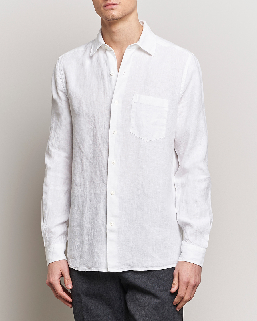 Men | A Day's March | A Day\'s March | Abu Linen Shirt White