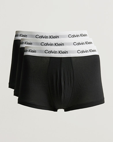 helikopter onderwijzen lager Calvin Klein Cotton Stretch Low Rise Trunk 3-Pack Black/White/Grey at CareO