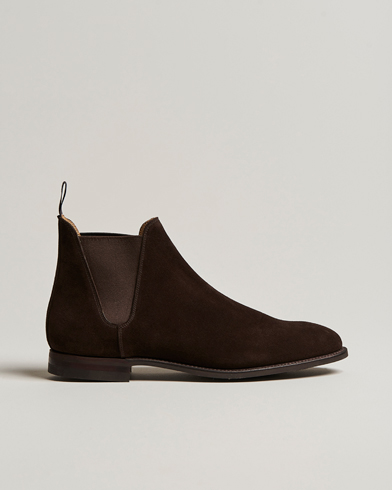 Oscar Jacobson Chelsea Boots Dark Mud Brown at CareOfCarl.com