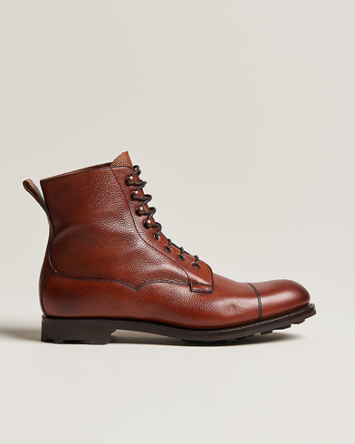 Edward Green Galway Grained Boot Dark Brown Utah Calf at 