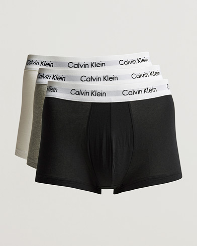 Calvin Klein Cotton Stretch Low Rise Trunk 3 Pack Black White Grey at CareO