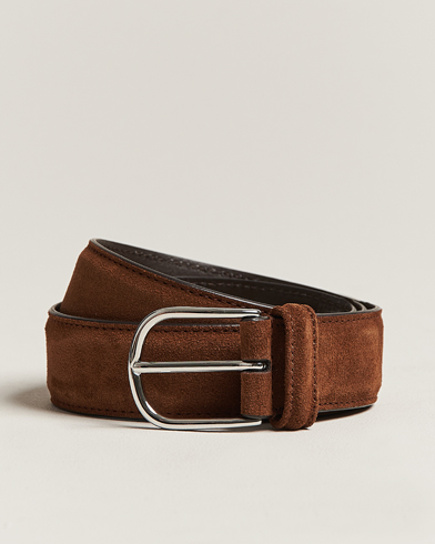 Crockett Jones 3 5 cm Belt Dk Brown Rough Out Suede at