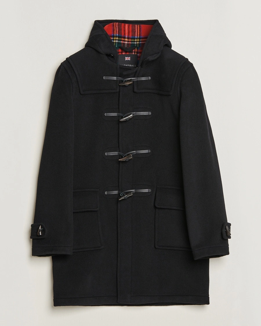 Gloverall Morris Duffle Coat Black/Royal Stewart – Black