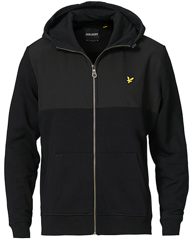 Lyle & Scott Softshell Jersey Zip Hoodie Black at CareOfCarl.com