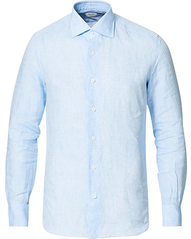  Linen Cut Away Shirt Light Blue