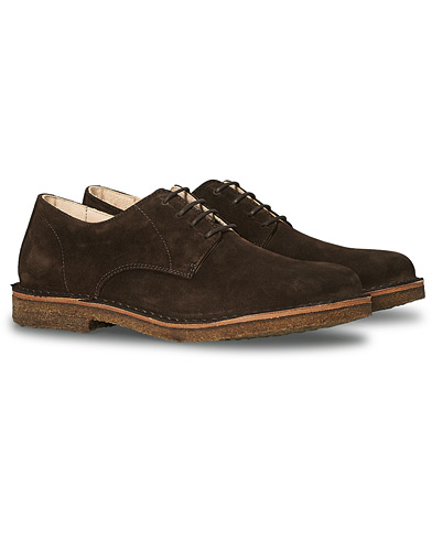 Astorflex Cityflex Plain Toe Derby Dark Brown Suede at CareOfCarl