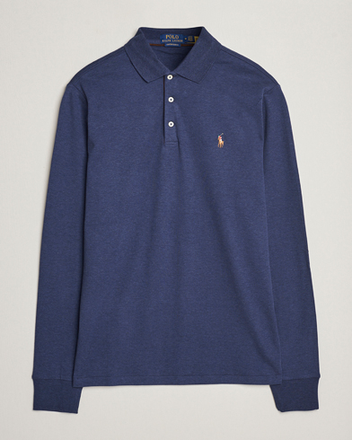 Brioni Cotton Piquet Long Sleeve Polo Navy at CareOfCarl.com