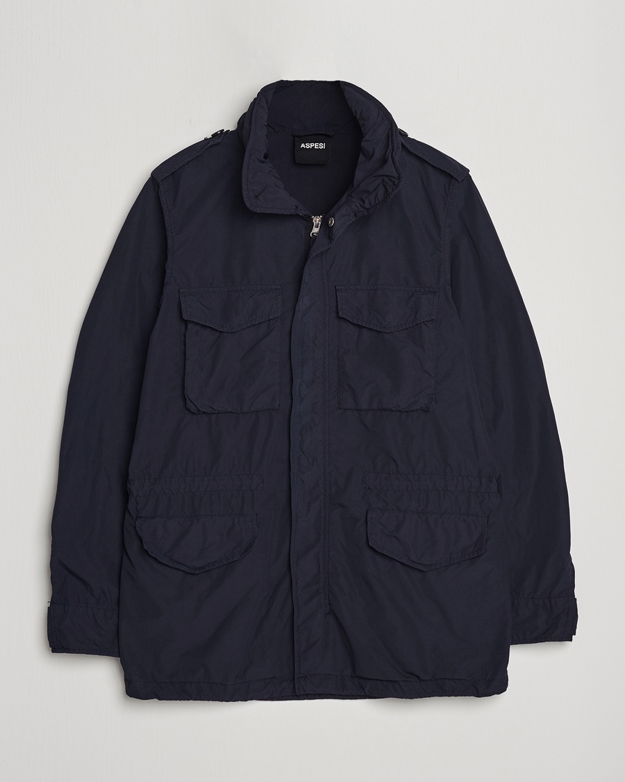 Aspesi Giubotto Garment Dyed Field Jacket Navy – Blue