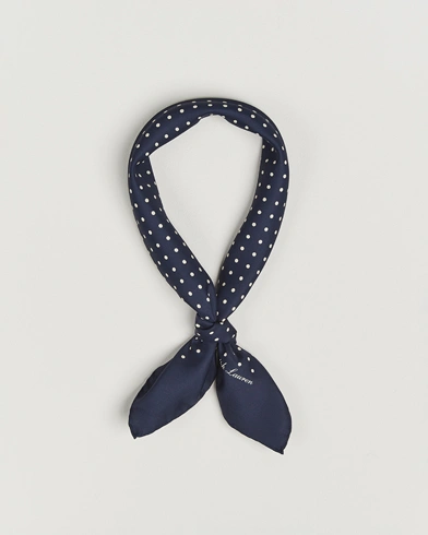 Ralph Lauren Purple Label Printed Dot Scarf Navy – Blue