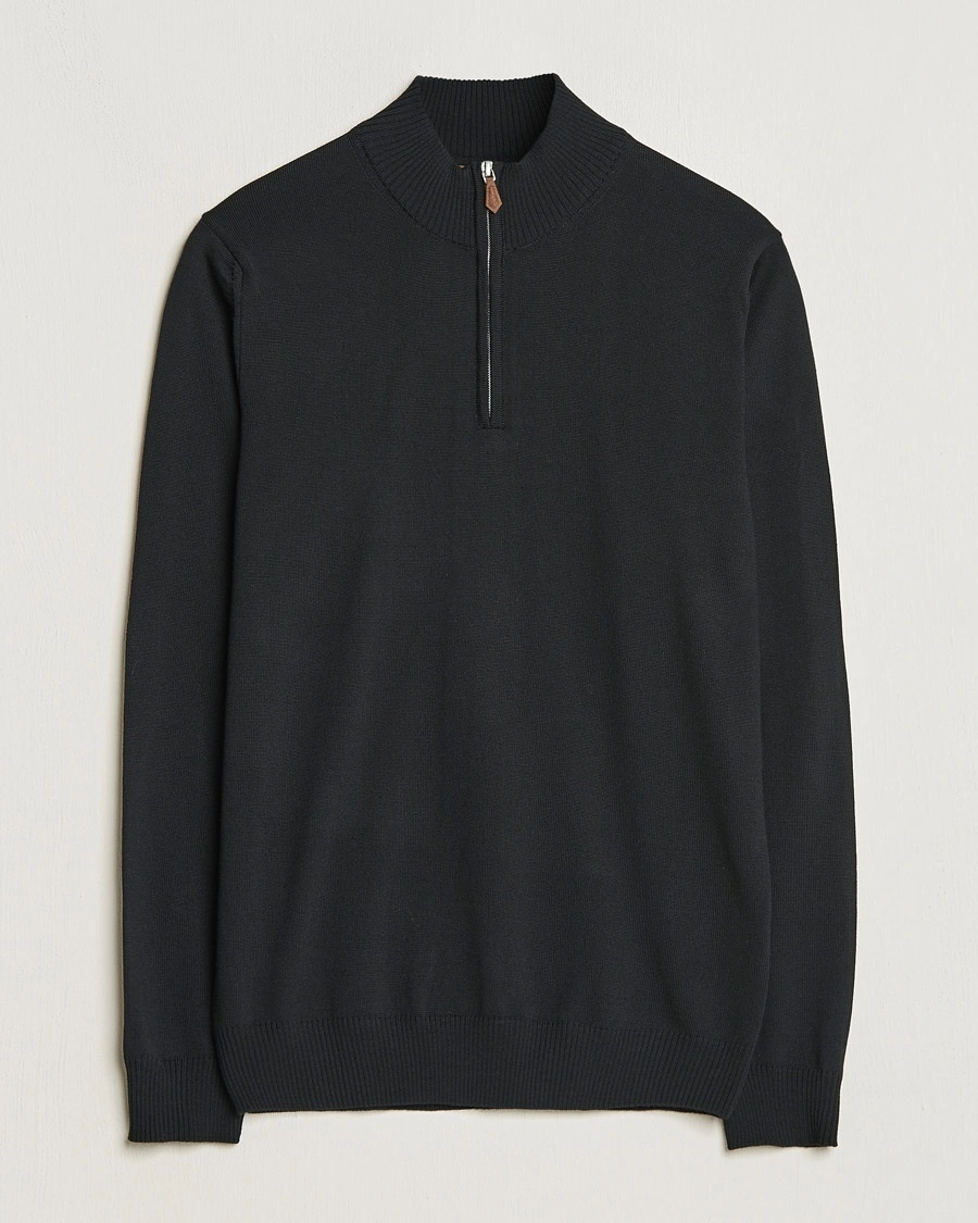 Stenströms Merino Half-Zip Black – Black