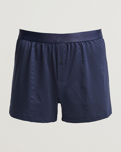 Men's Navy Silk Boxer Shorts