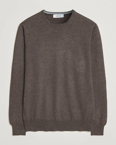 Gran Sasso Merino Fashion Fit Crew Neck Pullover Brown Melange – Brown