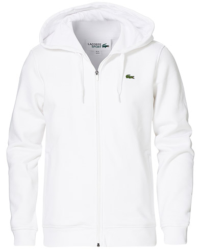 white lacoste zip up