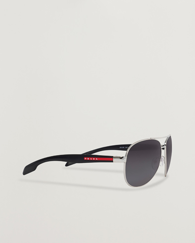 Prada Linea Rossa 0PS 53XS Sunglasses Silver at CareOfCarl