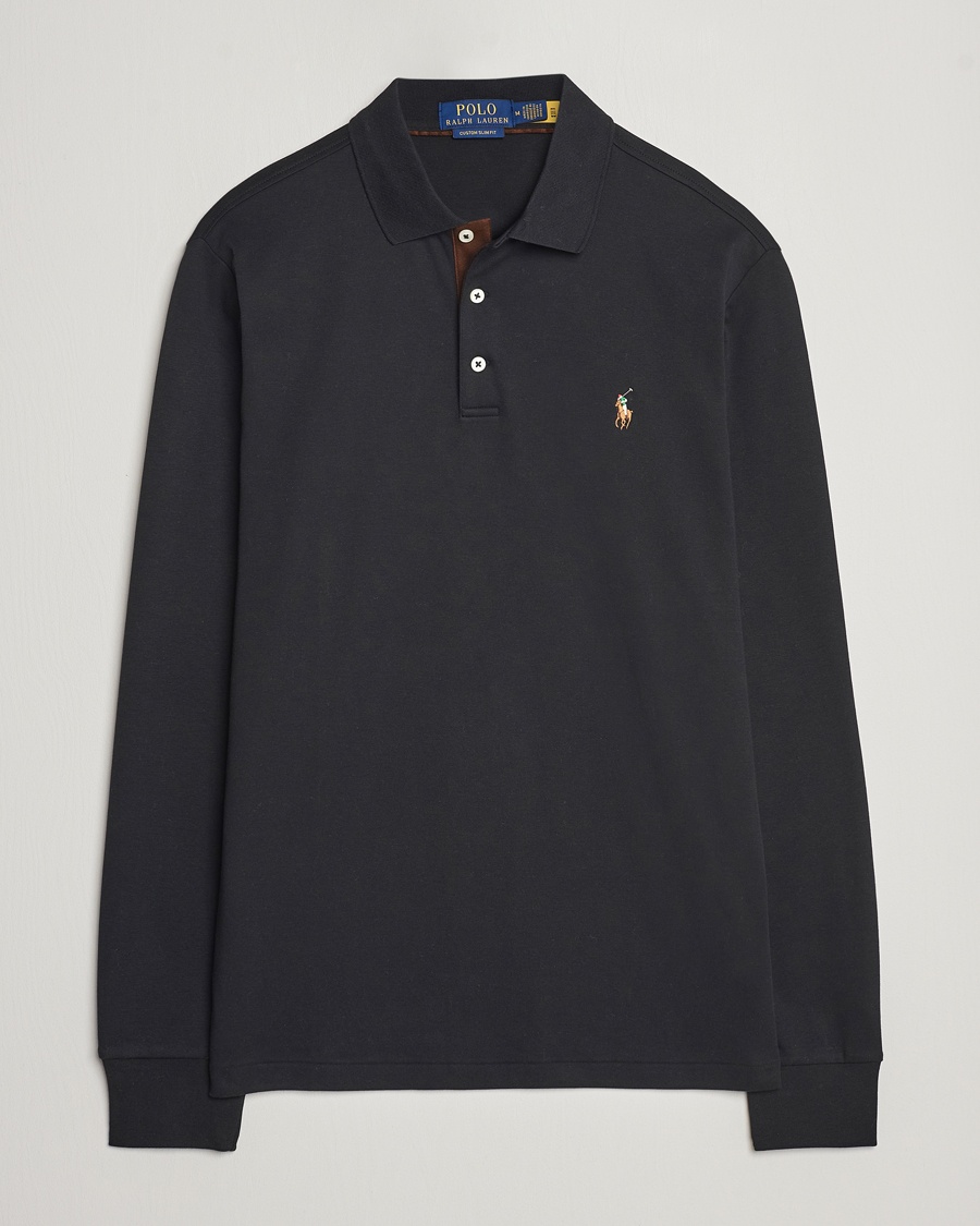 Polo Ralph Lauren Pima Cotton Custom Fit LS Polo Polo Black – Black