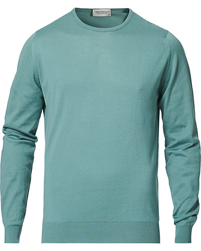 John Smedley Hatfield Sea Island Crew Neck Haze Blue at CareOfCarl.com