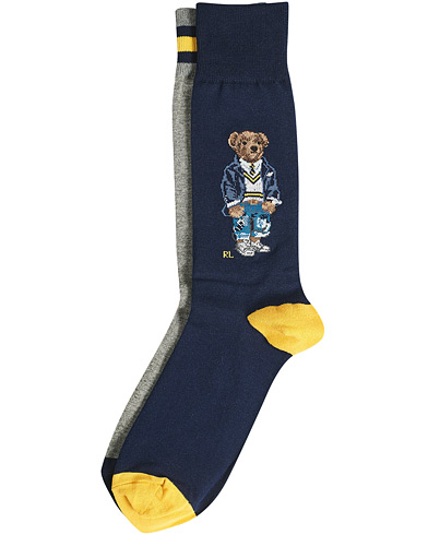 Polo Ralph Lauren 2-Pack Bear Socks Navy/Grey at 