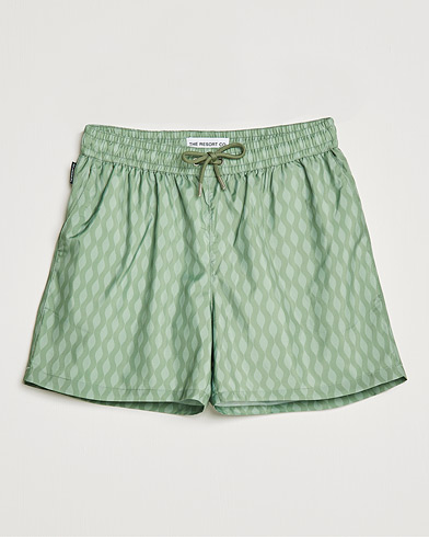 The Resort Co Classic Swimshorts Green Waves at CareOfCarl.com