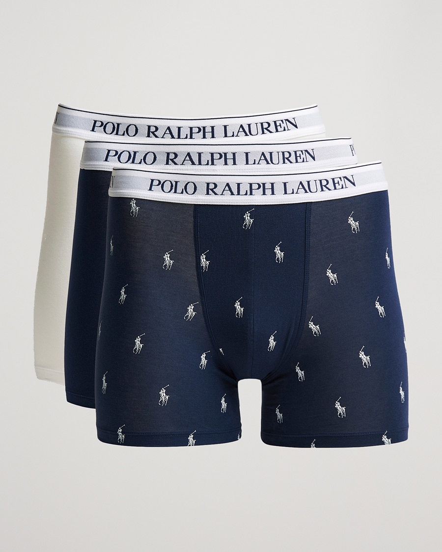 Polo Ralph Lauren 3-Pack Boxer Brief Navy/White/Navy Pony – Blue