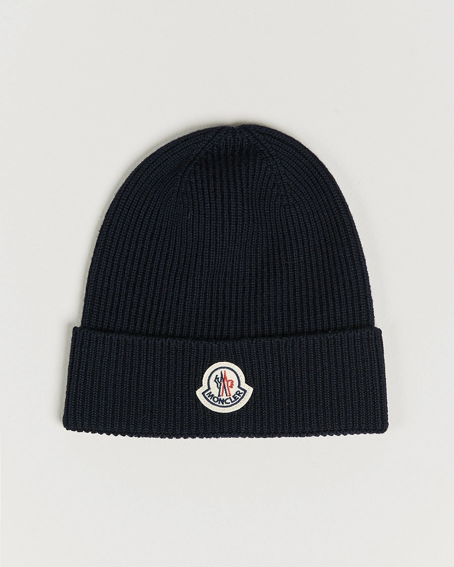 Moncler Rib Wool Beanie Navy – Blue