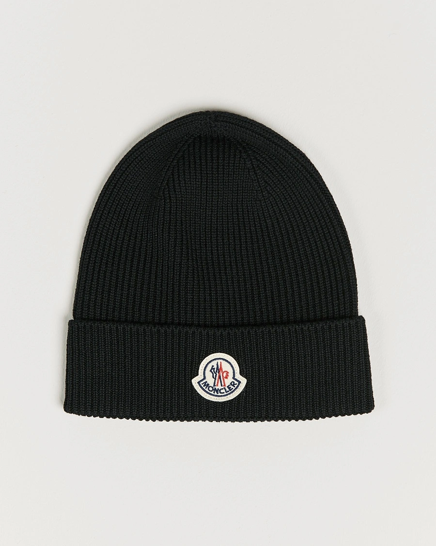 Moncler Rib Wool Beanie Black – Black