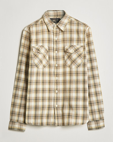 RRL Lee Checked Workshirt Tan at CareOfCarl.com