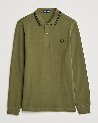 Fred Perry Long Sleeve Twin Tipped Shirt Uniform Green at