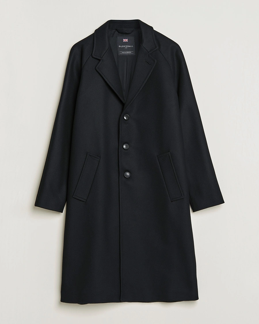 Gloverall Chesterfield Wool/Cashmere Refined Coat Black – Black