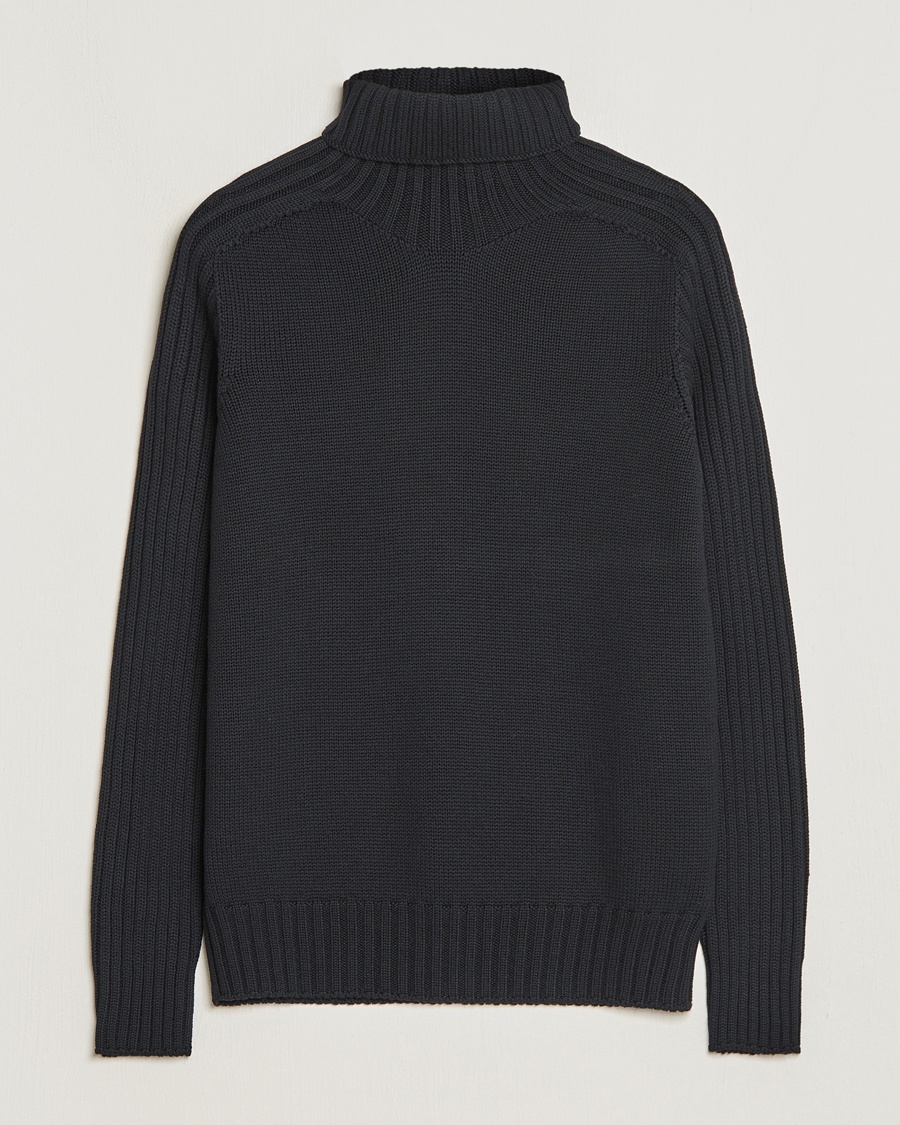 Gran Sasso Rainwool Rollneck Black – Black