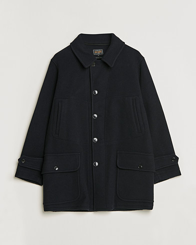 BEAMS PLUS Heavy Melton Hunting Coat Navy at CareOfCarl.com