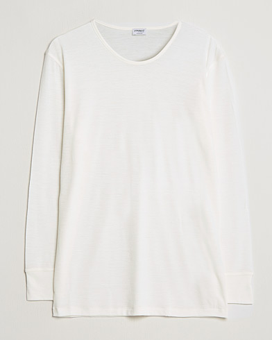 Wool & Silk  T-Shirt Long Sleeve - charcoal - Zimmerli of