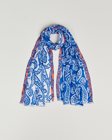 Etro Shaal Nur Cashmere Blend Scarf Blue at CareOfCarl.com